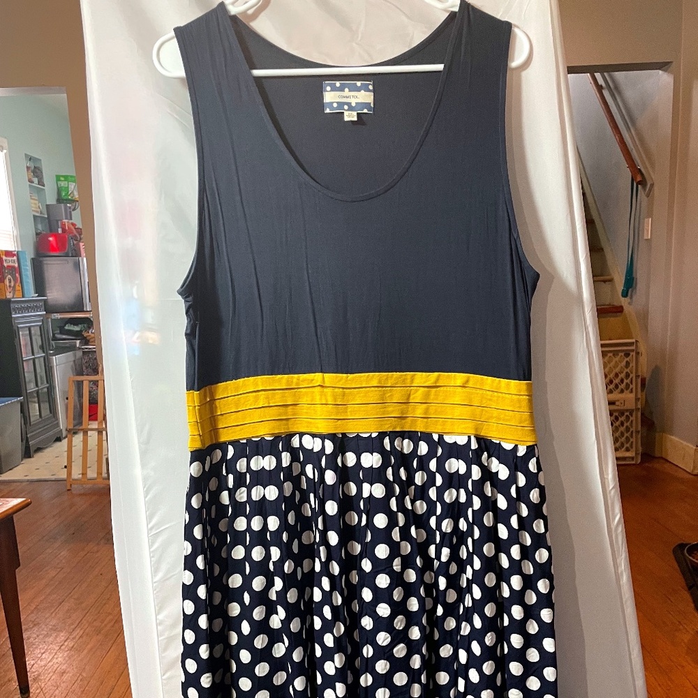 Navy and polka dot skater dress, 2XL